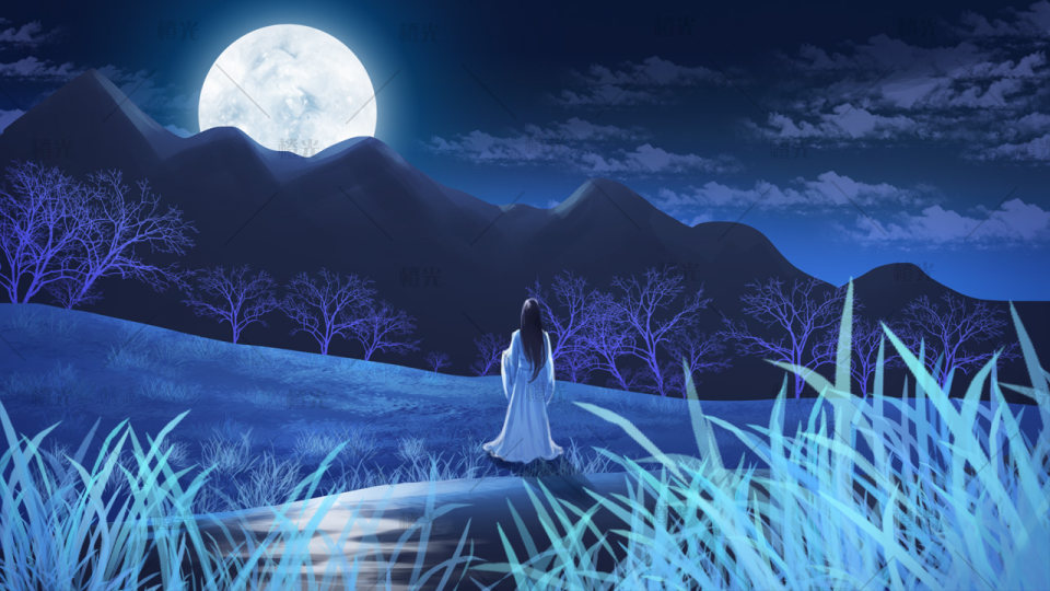 月夜背影cg