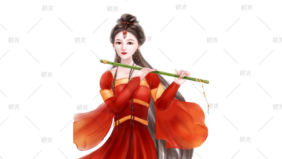红衣吹笛女详情 - 橙娘素材铺 - 橙光|66rpg