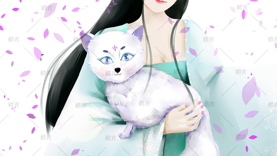白狐和美女