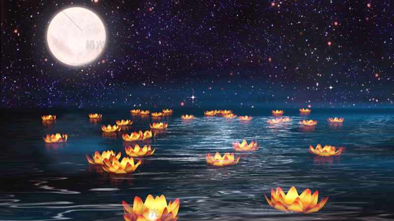 河灯背景