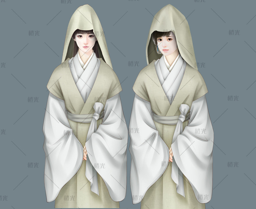 NPC孝服模板详情 - 橙娘素材铺 - 橙光|66RPG
