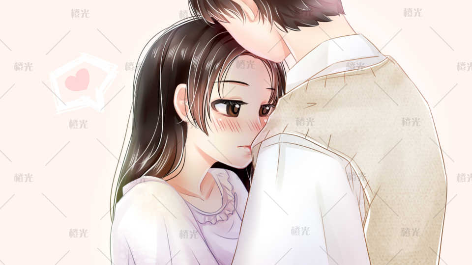 女孩扑进男孩怀