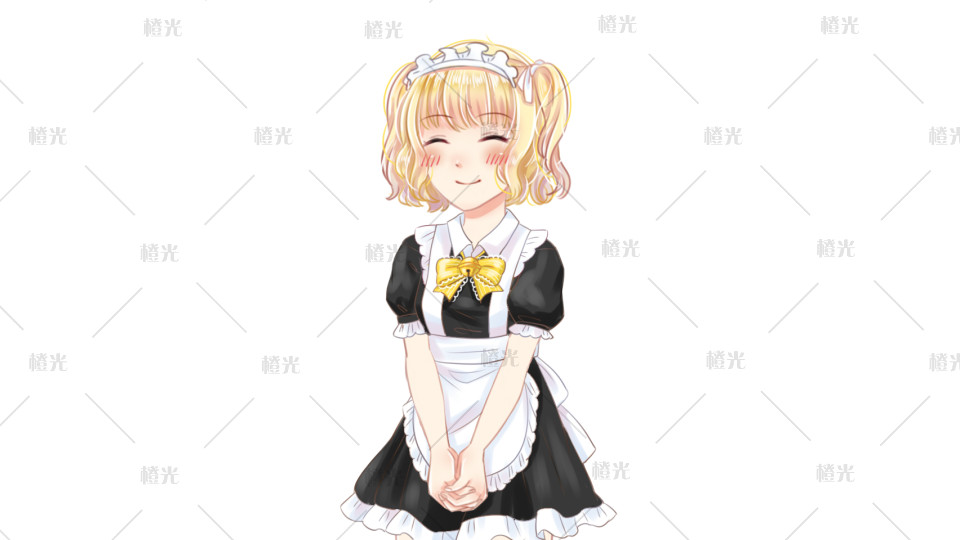 女性黄色短卷发