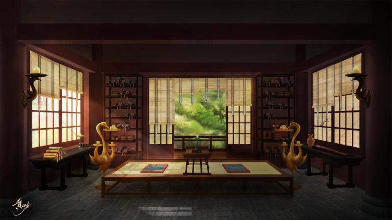 汉唐古风书房内